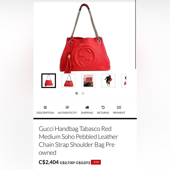 SOLD Authentic Gucci Soho interlocking leather bag - Picture 15 of 15